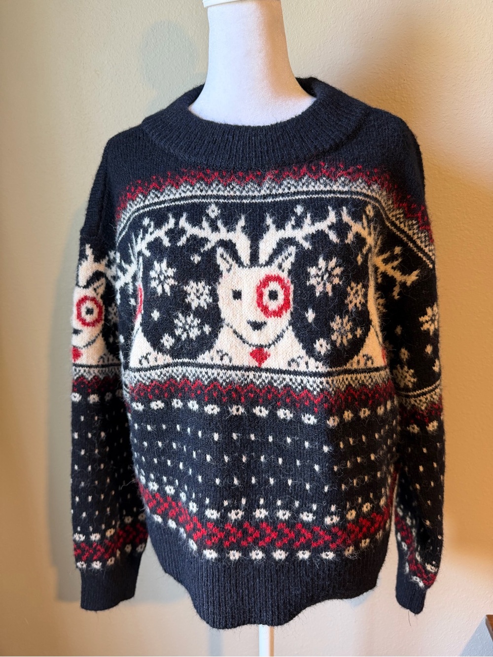 Women’s Navy Fair Isle Reindeer Sweater - Unbranded